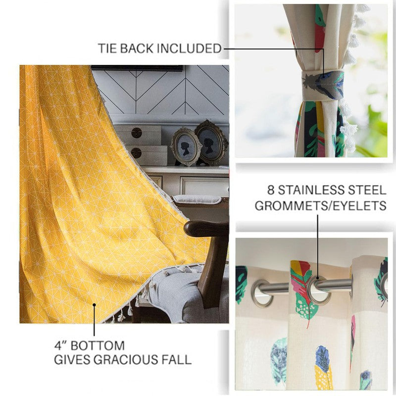 Urban Space Yellow Star & Dream Catcher Curtains - Set Of Three media 5