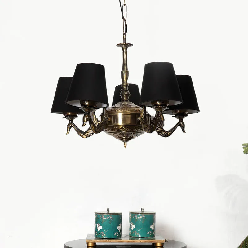 Solstice Conical Golden Antique Ceiling Lamp media 2