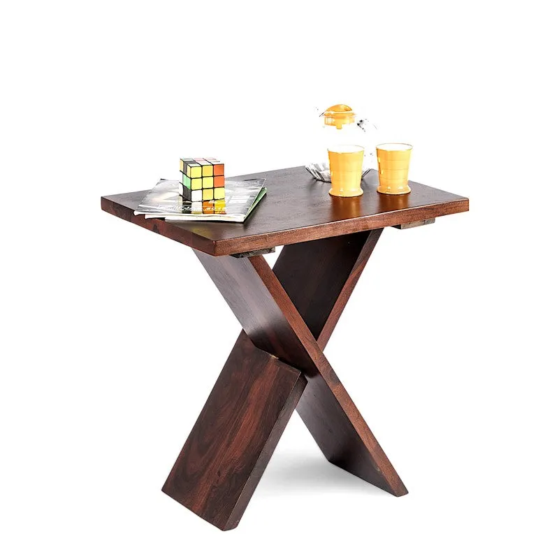 Fverox Sheesham Wooden Side & Bedside Table - Brown media 4