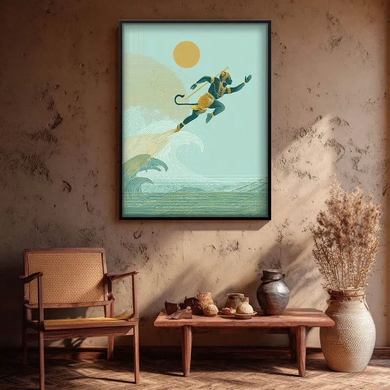 Shri Hanuman Ji Flying Archival Paper Wall Art media 1