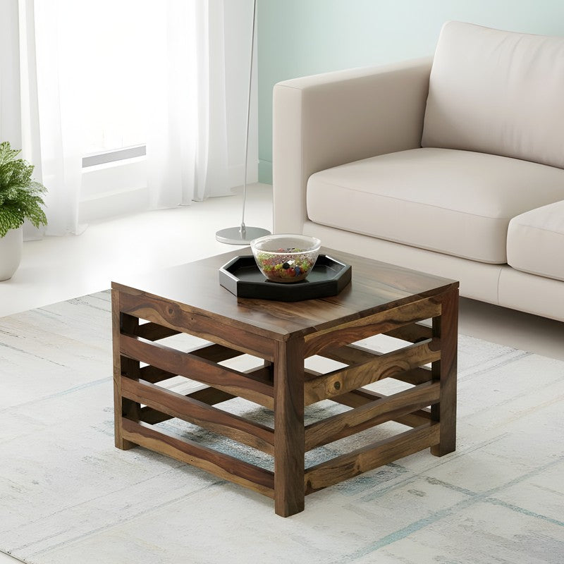 Pervon Sheesham Wooden Center Table - Dark Brown
