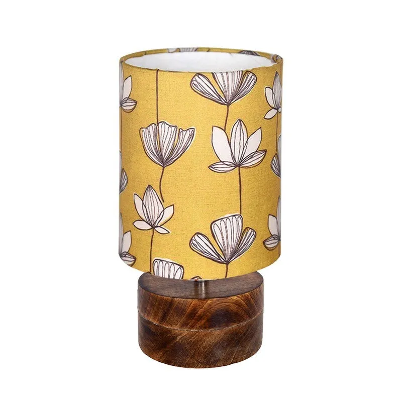 FlairAura Luxury Desk Wooden Table Lamp - Yellow,White,Brown media 4