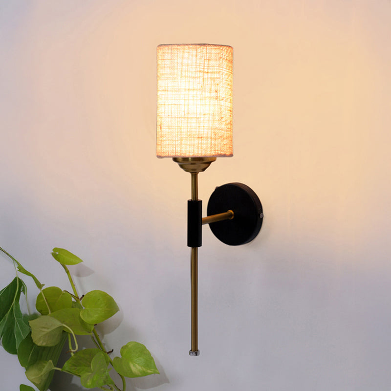 Beryll Cylindrical Jute Wall Lamp - Ivory