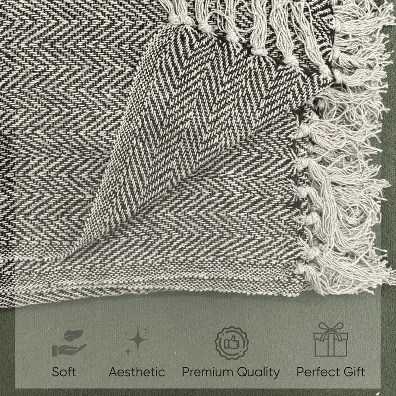 Looma Chevron Cotton Throw media 7
