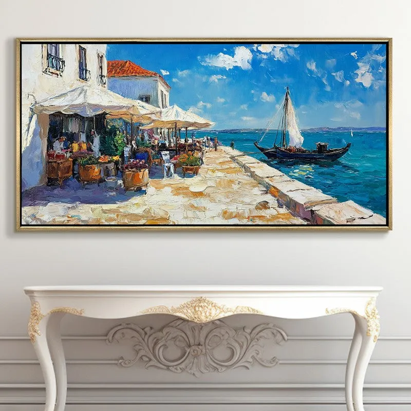 Riviera Escape Canvas Wall Painting With Frame media 5