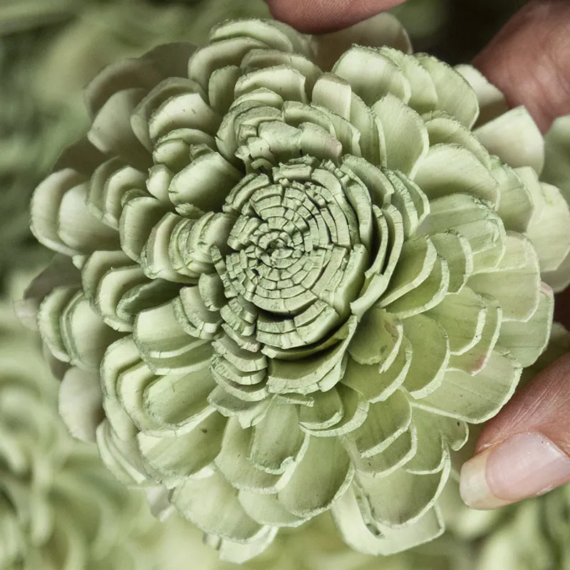 Fleura Sola Wood Artificial Dahlia Flower (Green) - Set Of Ten media 3