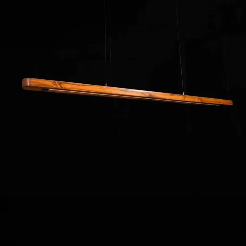 Slim LED Teak Wood Ceiling Lamp media 5