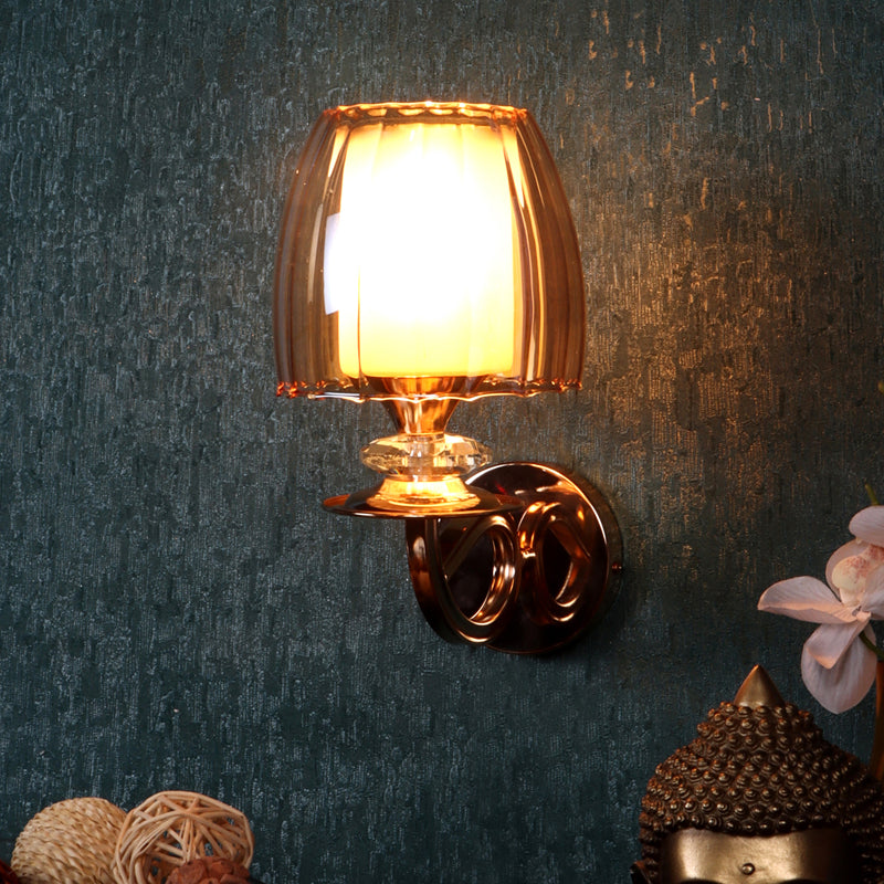 Glo Iron Wall Lamp With Glass Shade