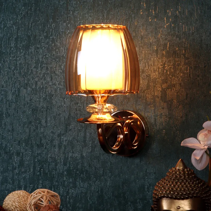 Glo Iron Wall Lamp With Glass Shade media 1