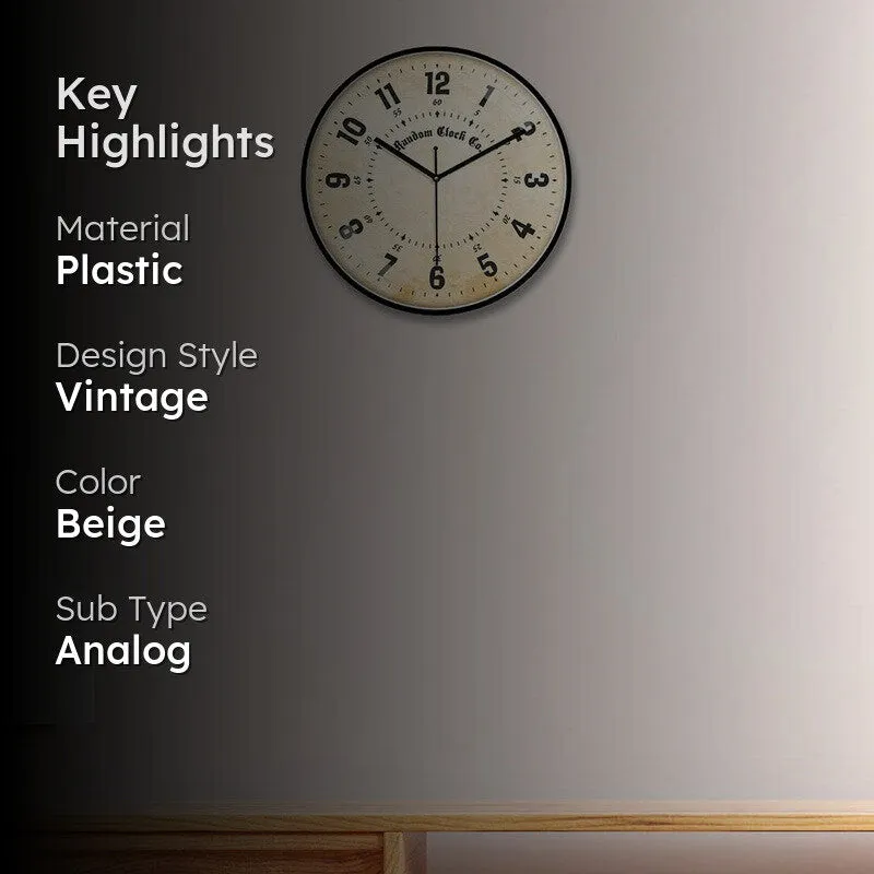 Antiqua Premium Silent Sweep Wall Clock - Beige media 2