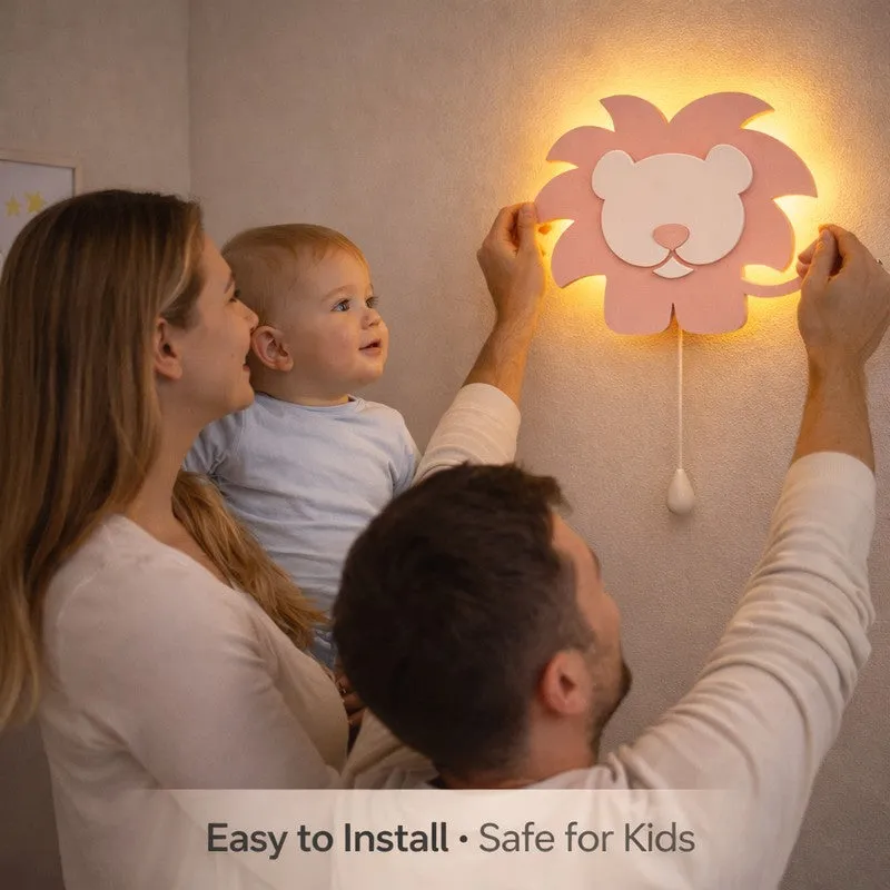 Pureva Lion Battery Operated MDF Wall Lamp - Pink media 5