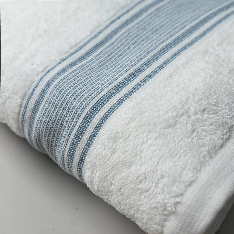 Micro Cotton LuxeDry Comfort Bath Towel - White & Blue media 4