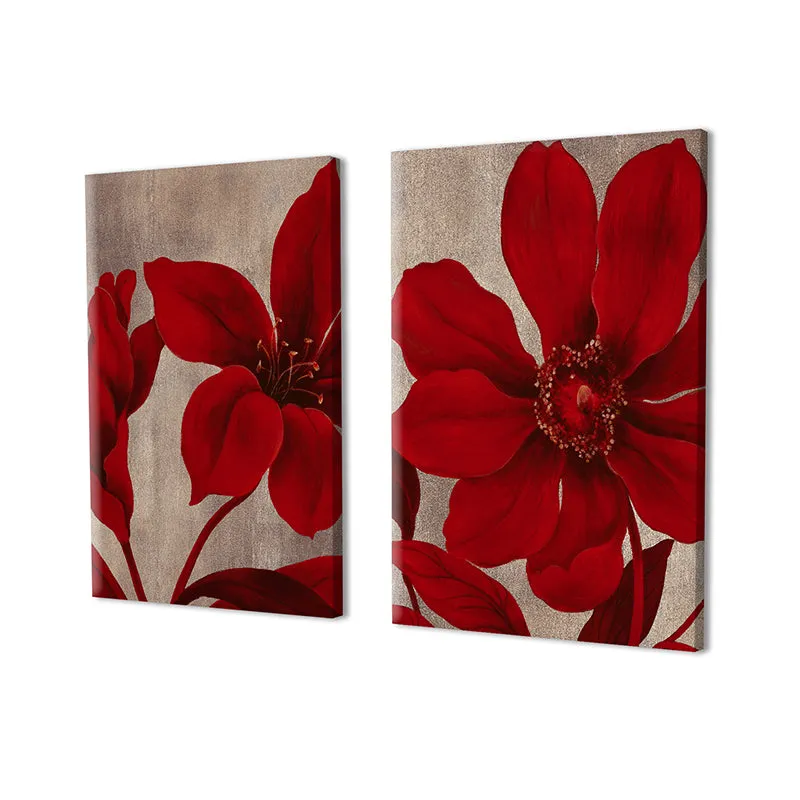 Hibiscus Bloom Wall Painting - Set Of Two media 5