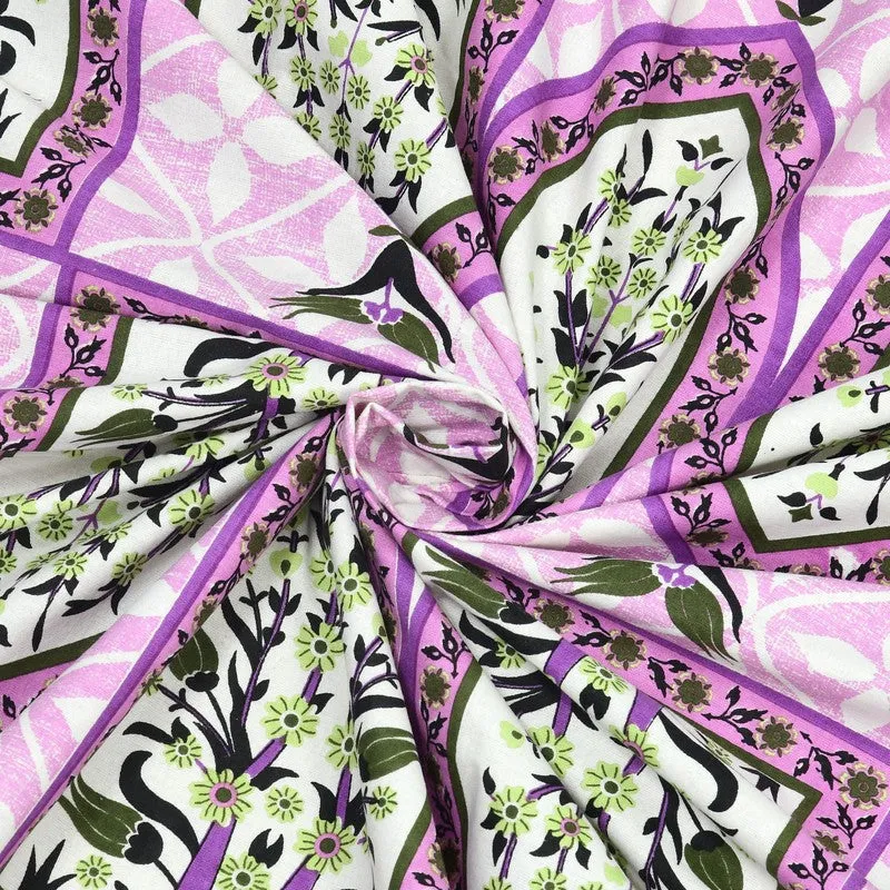 Rangza Cotton Bedsheet (Purple,Green) - 240 TC media 5