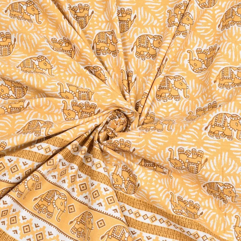 Linera Cotton Bedsheet (Orange) - 240 TC media 5