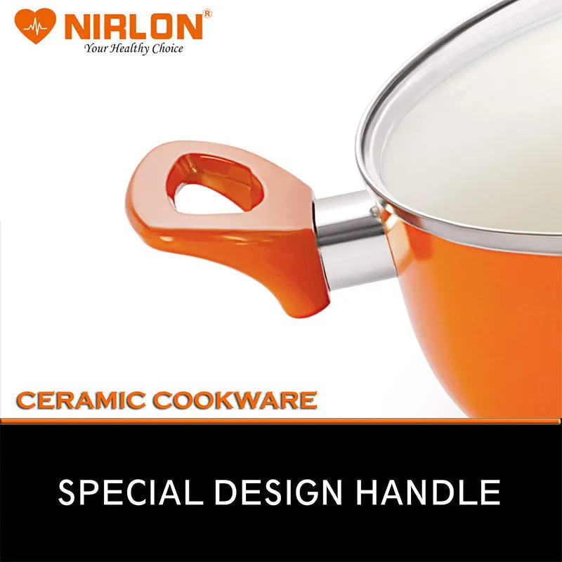 Nirlon Ceramic Coating Non Stick Cooking Pot With Lid - 2100 ML media 5