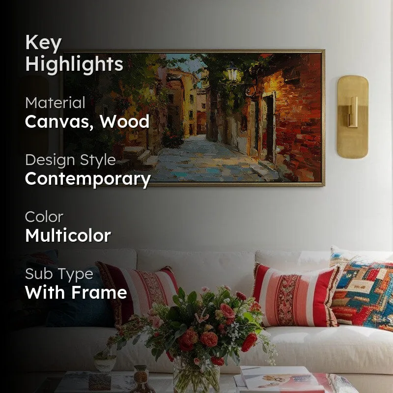 Alleyway Canvas Wall Painting With Frame media 2