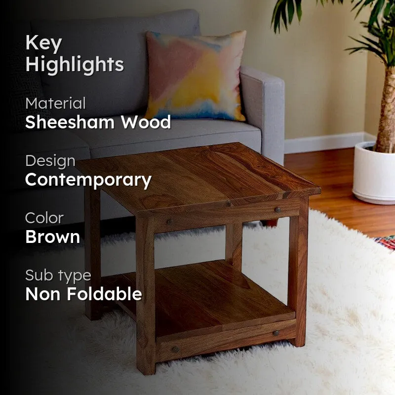 Yavex Sheesham Wooden Center Table - Brown media 2