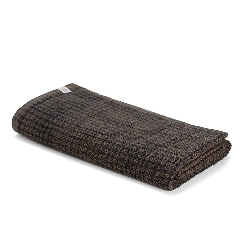Madras Terry Cotton Bath Towel - Dark Brown media 3