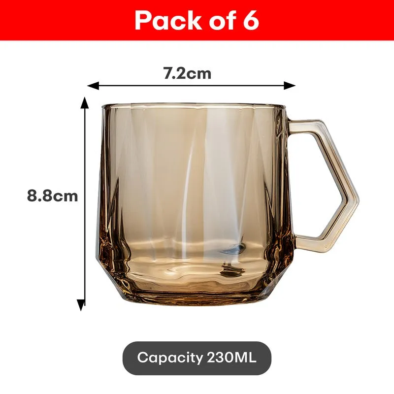 Rioware Glass Coffee Mug (250 mL Each) - Set Of Six media 9