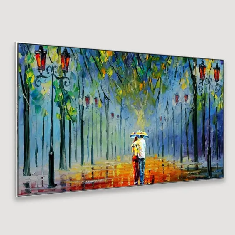 Rainy Evening Canvas Wall Painting With Frame media 6