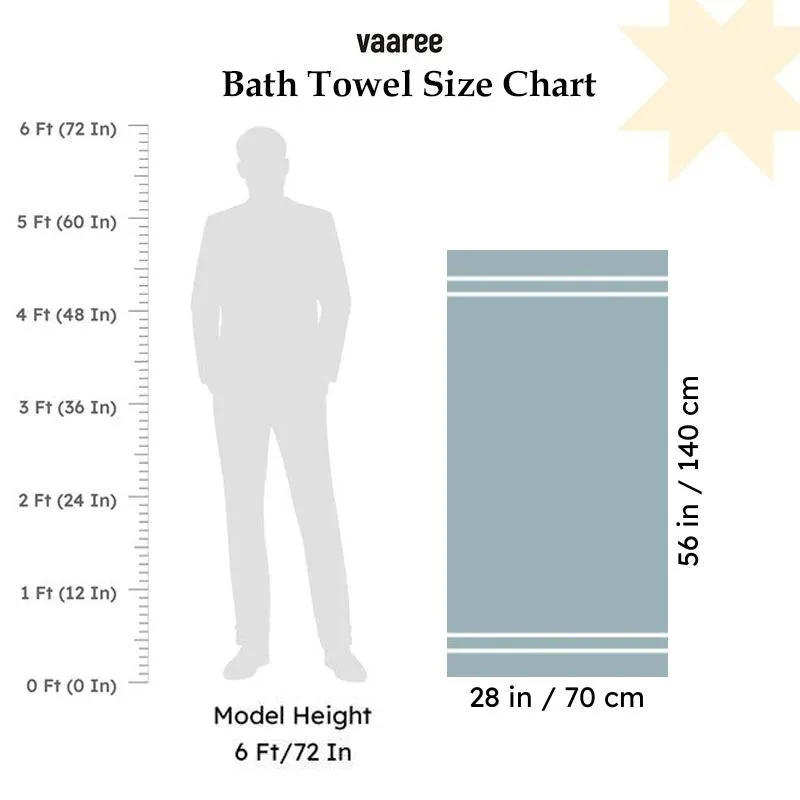 Bath towel size comparison showing a rectangular towel silhouette