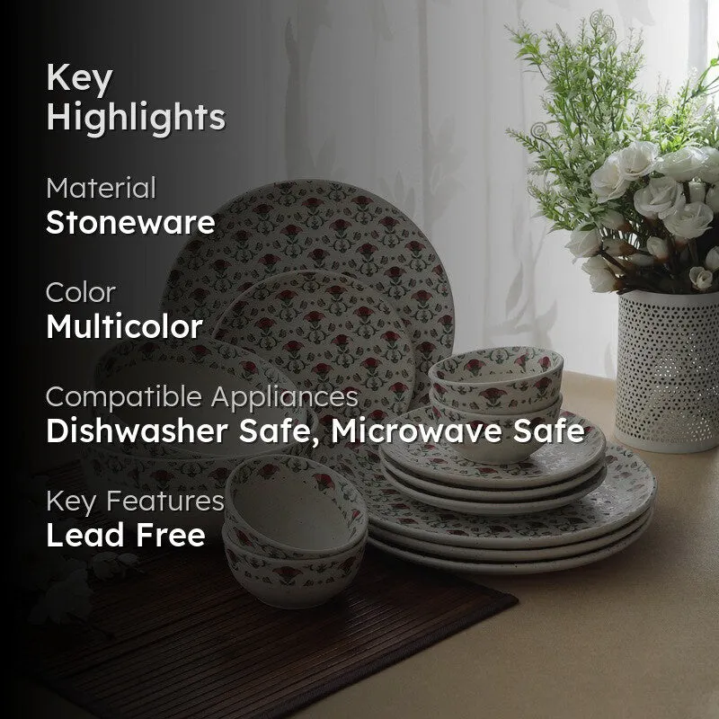 Rosetta Stoneware Dinner Set - 14 Piece Set media 2