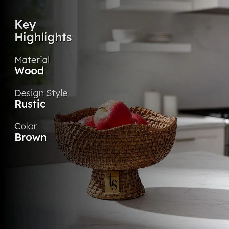 PalmNest Rattan Fruit Bowl media 2