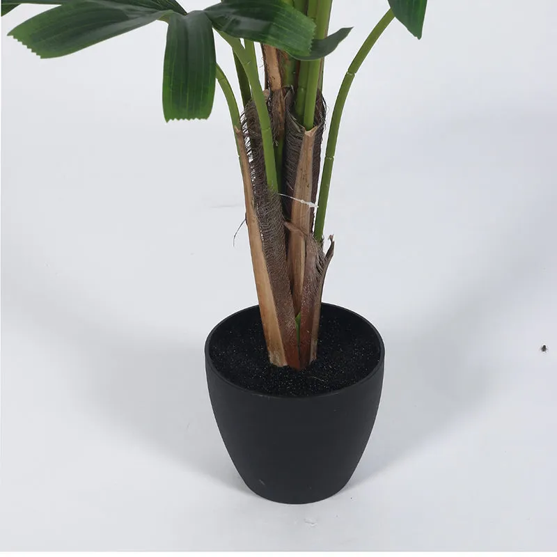 Foli Artificial Rhapis Palm With Black Plastic Pot - 4 Feet media 4