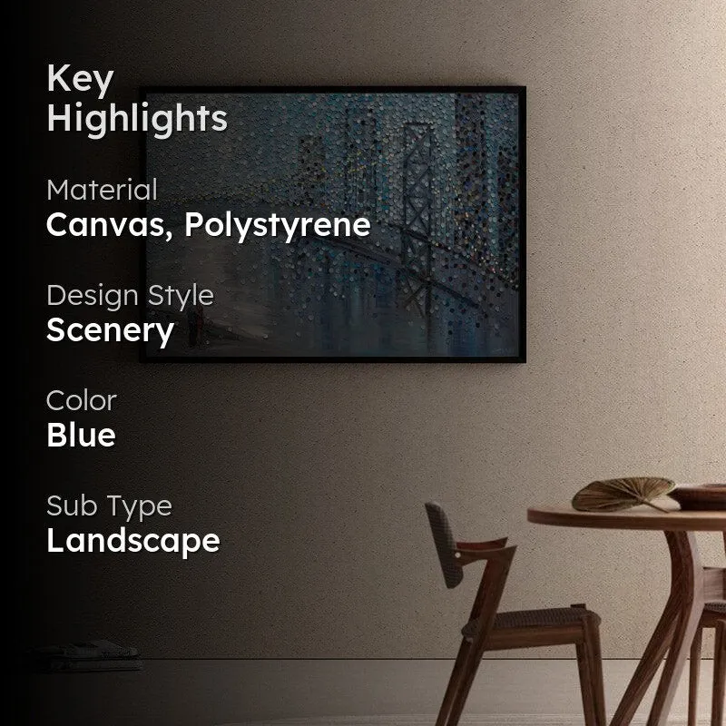 Rainy Date Canvas Wall Painting - Black Frame media 2