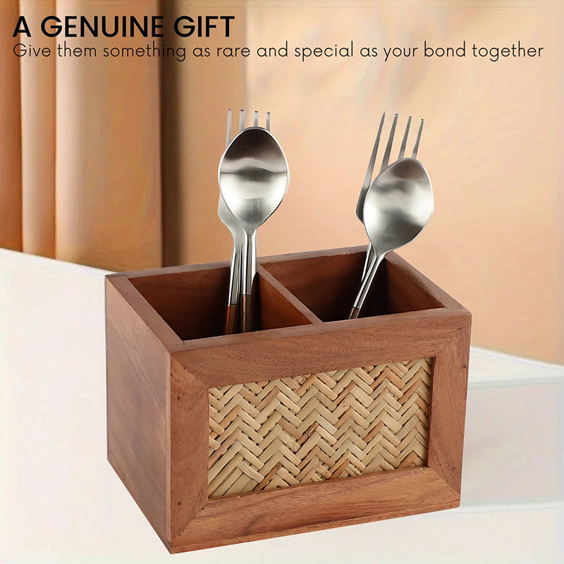 Pavone Wood Cutlery Holder media 7