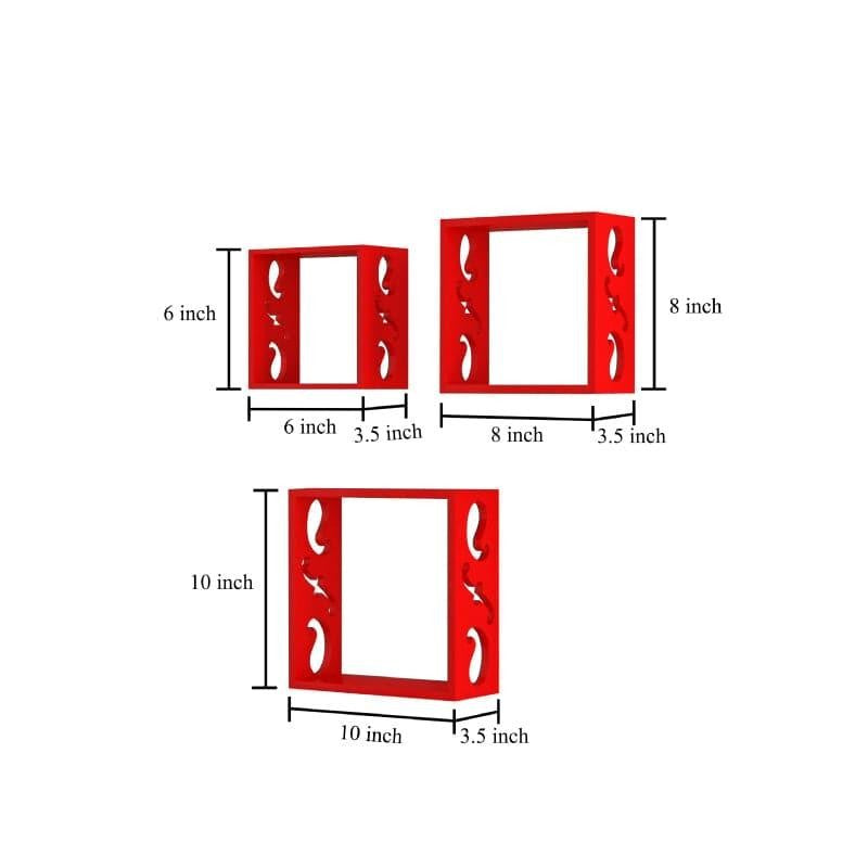 Tenby Floating Wall Shelf (Red) - Set Of Three media 6