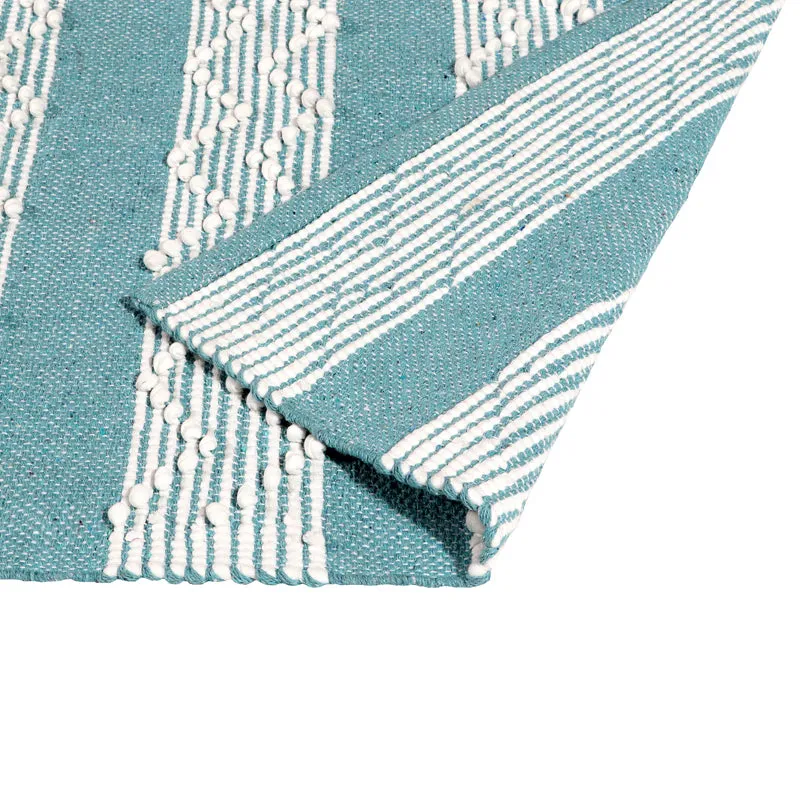 Weavax Cotton Runner Rug - Light Blue media 4
