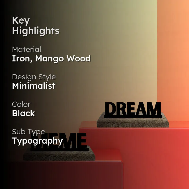 Meme Dream Typography Showpiece - Set Of Two media 2