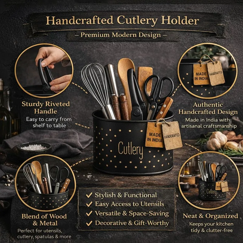 KitchenCare Multipurpose Utility Cutlery Stand - Black media 3