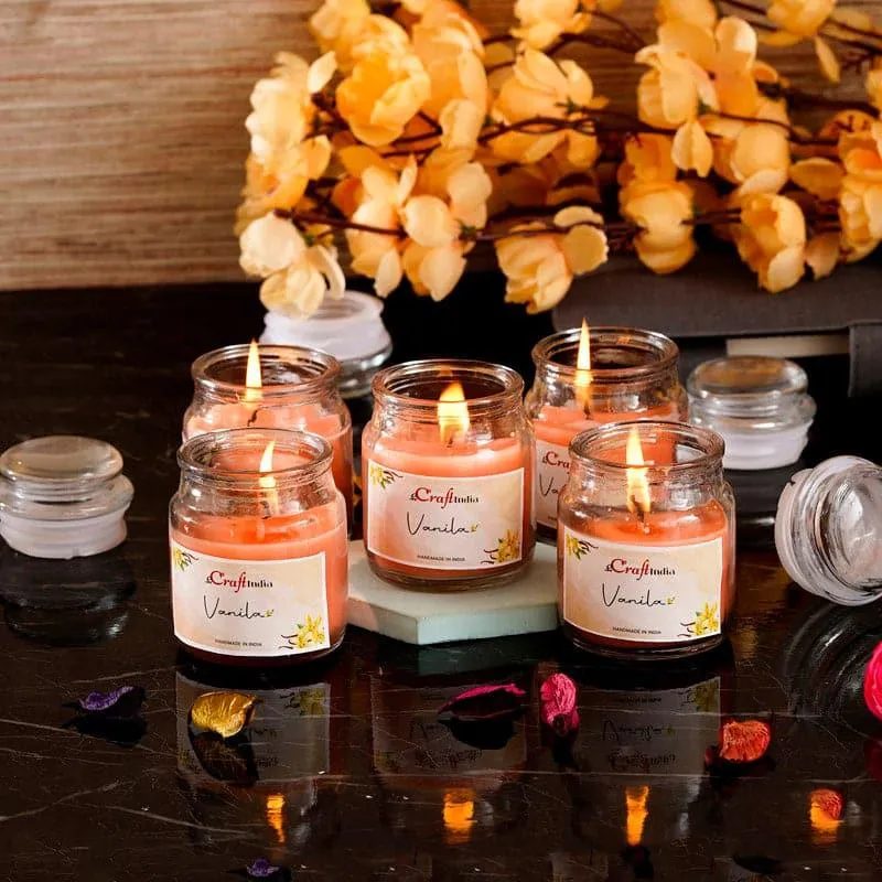 Nithya Vanilla Scented Jar Candle - Set Of Five media 3