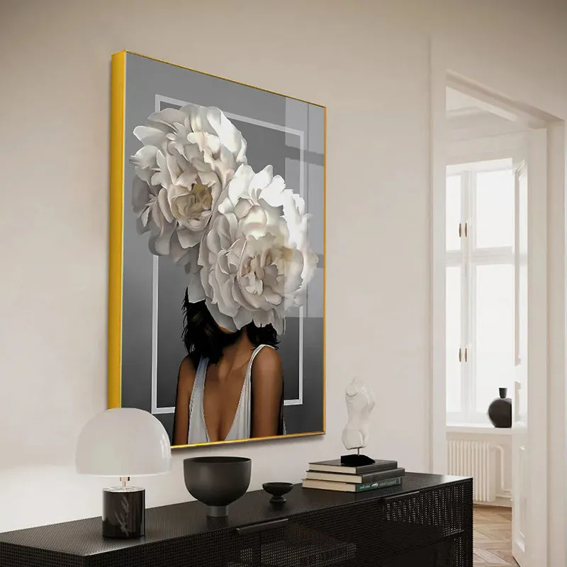 Crown Of Spring Floral Canvas Wall Art With Frame - Gold media 3