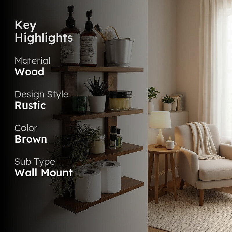 Willow Wooden Wall Shelf media 2