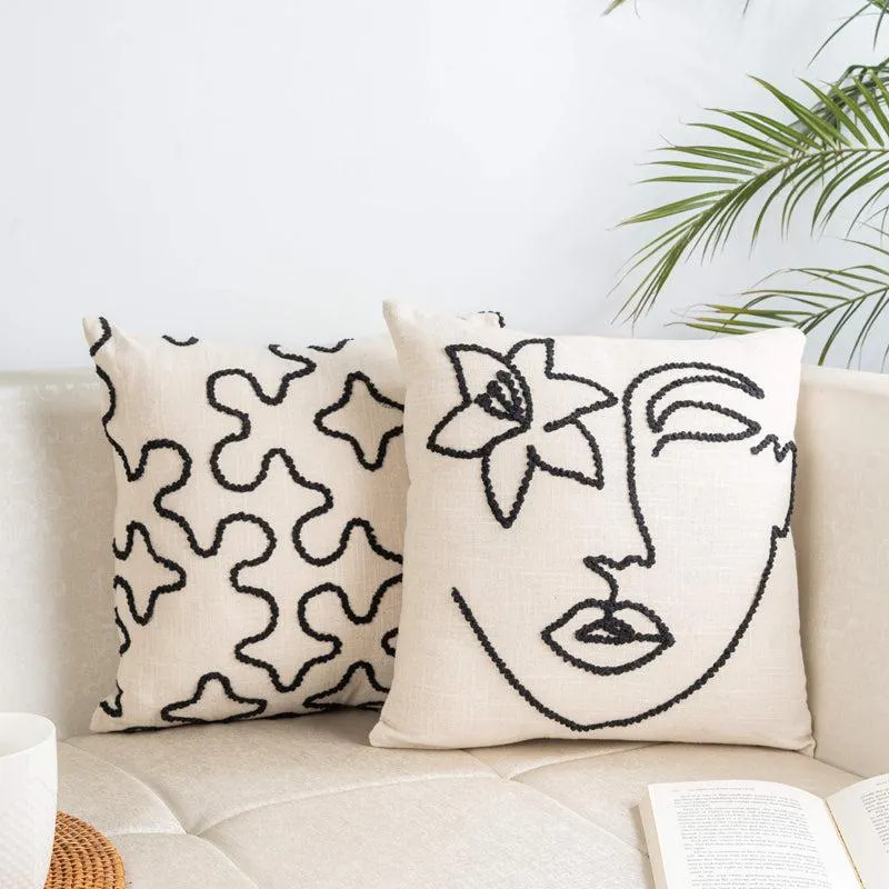 Sibyl Embroidered Abstract Cushion Cover - Set Of Two media 2