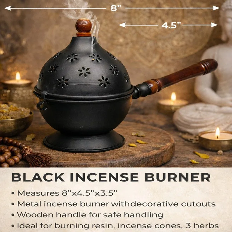 Surabhi Dhoop Incense Holder - Black media 5