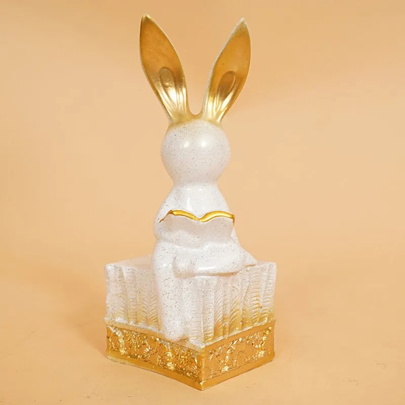Cute Bunny with Golden Ears Figurine media 5