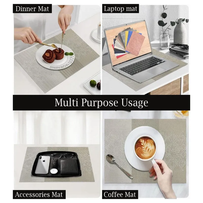 Averin Multicolor Rectangle PVC Table Mats - Set Of Two media 5