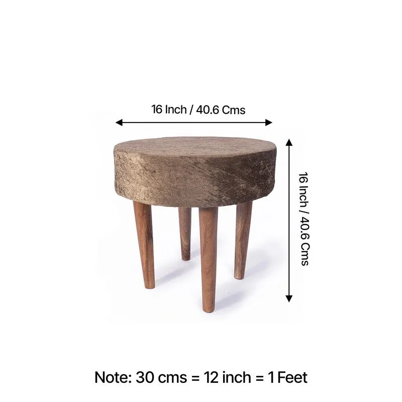 Pexon Sheesham Wooden Stools (Brown) - Set Of Two media 10