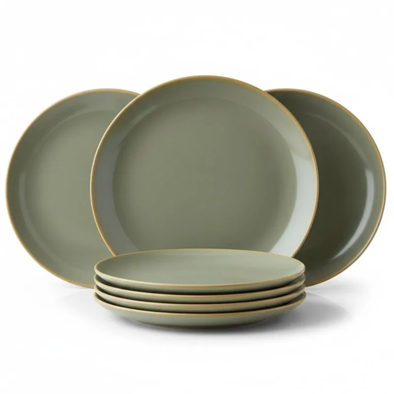 Ceramic Dinner Plates (Green) - Set of Six media 4