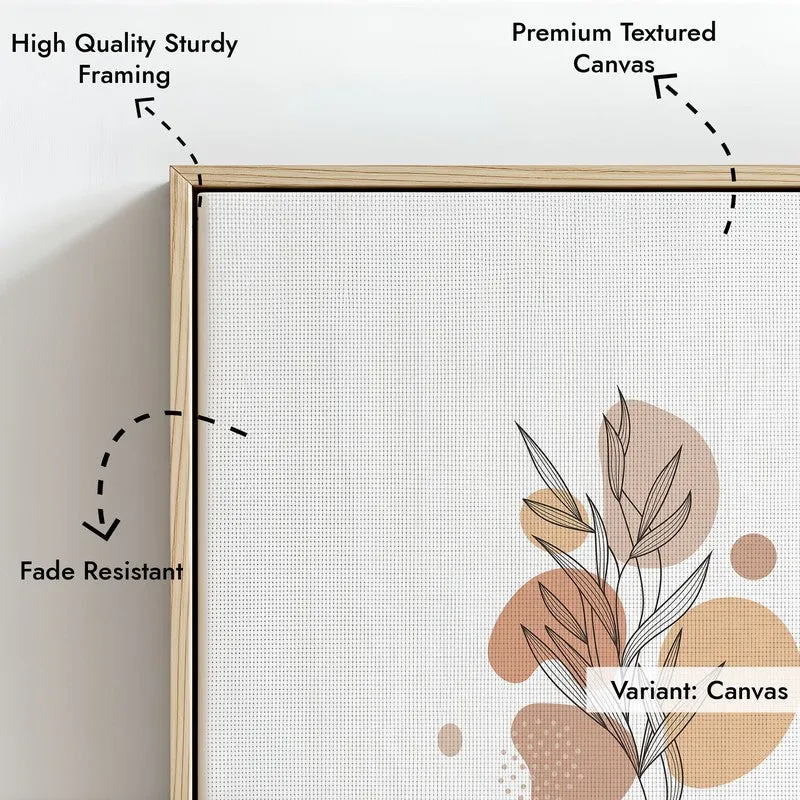 Striped Clay Canvas Wall Painting With Brown Frame media 8