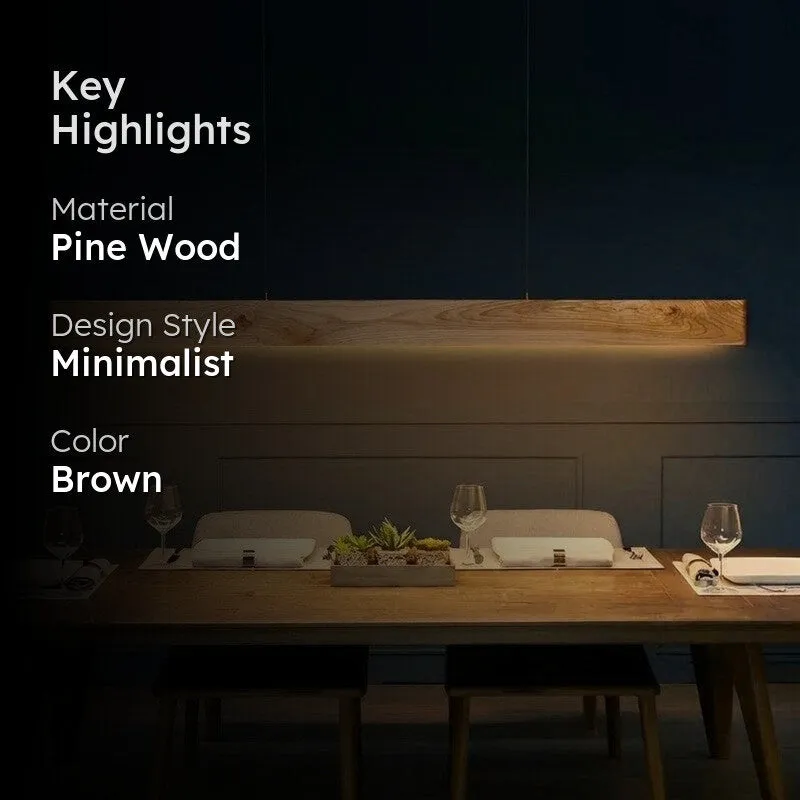 Pine Wood Timber LED Ceiling Lamp media 2