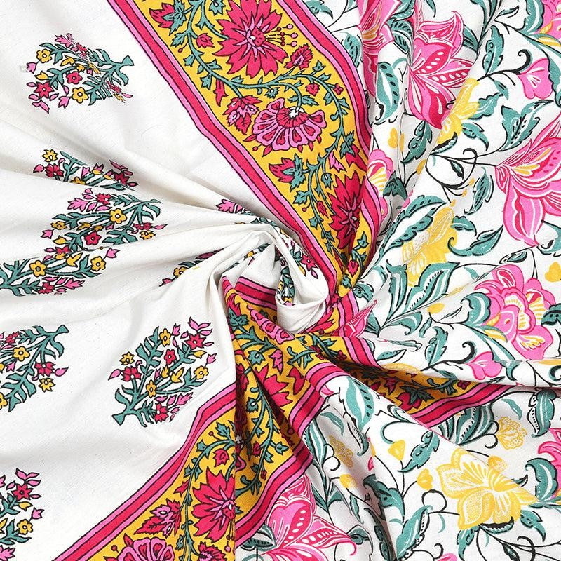 Bhasma Floral Cotton Bedsheet (Red,White) - 200 TC media 5