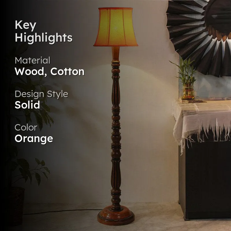 Masiya Miri Vintage Wooden Floor Lamp - Orange media 2