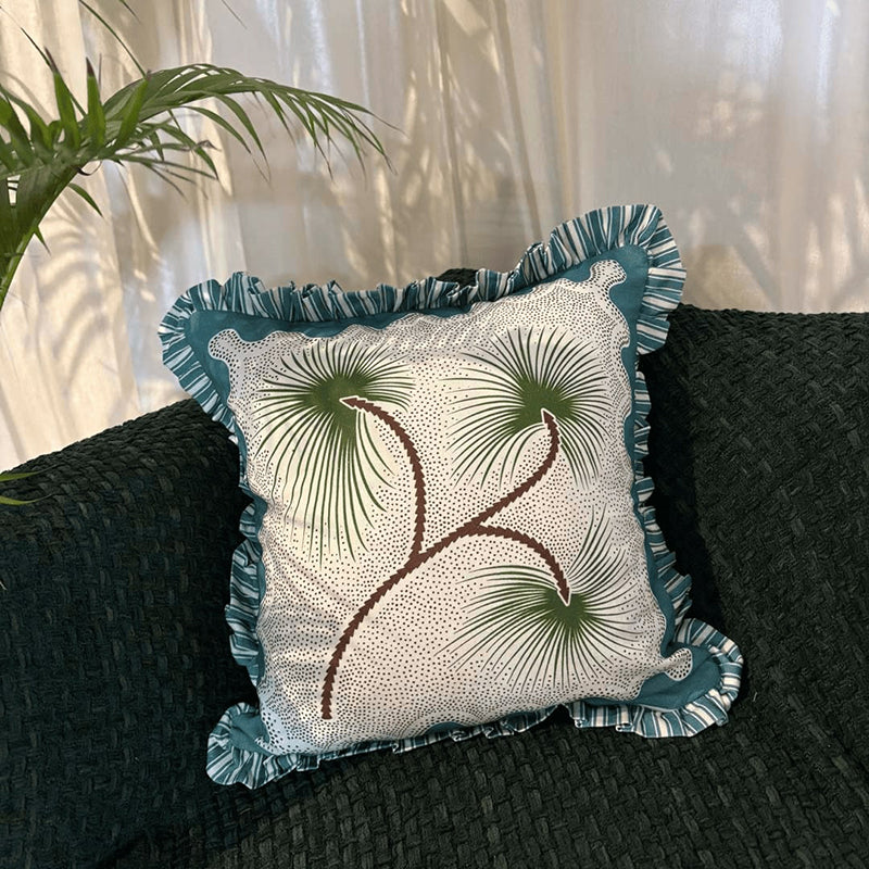 Wisp Of Leaves Cotton Cushion Cover