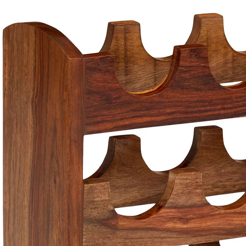 Yverox Sheesham Wooden Wine Rack - Brown media 5